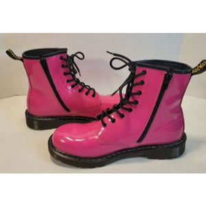 Doc Dr. Martens Hot Pink Size US 7L/6M Lace Up and Zipper Combat Air Wair Boots